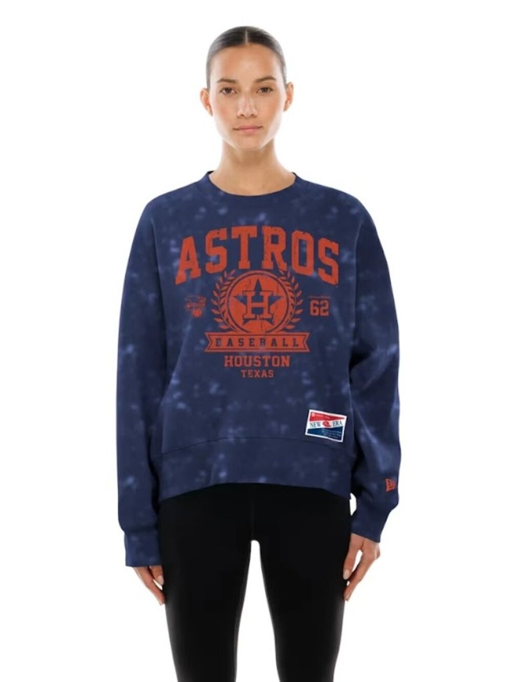 New Era Navy SMALL Houston Astros Throwback Women's Boxy Crewneck Sweatshirt